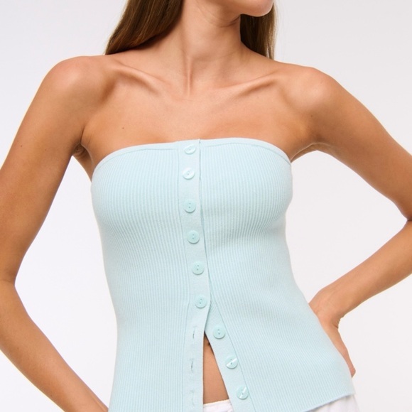 Abercrombie & Fitch Ottoman Button-Front Tube Top - Picture 2 of 2